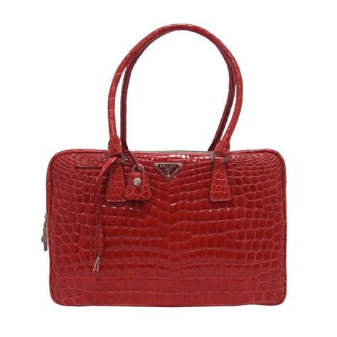 prada red alligator handbag|2011 Prada Red Alligator Handbag .